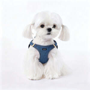 Denim Dog Harness No-Pull Breathable Vest for Small Breeds