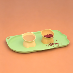 Minimalist Solid Color Pet Feeding Tray Small Anti-Spill Cat & Dog Bowl