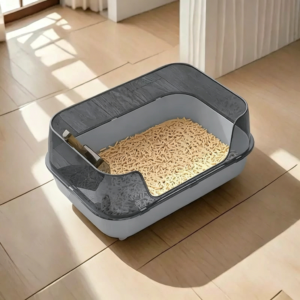 Large Side Entry Pet Litter Box for Cats and Small Dogs