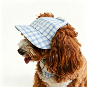 Blue or Red Plaid Pet Sun Visor Dog Outdoor Hat