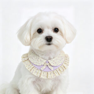 Floral Ruffled Pet Bib with Bowknot Stylish Saliva Towel for Dogs & Cats