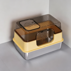 Top Entry Fully Enclosed Stainless Steel Cat Litter Box