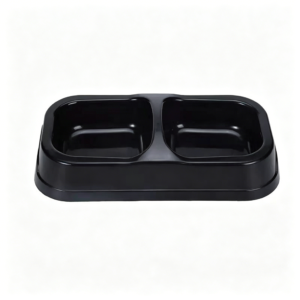 Black Double Pet Bowl for Cats & Dogs