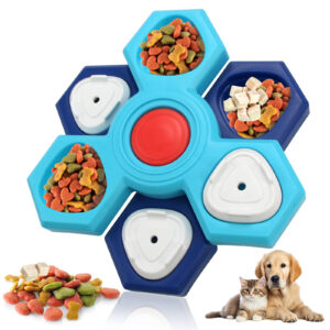 Pet Puzzle Feeder Toy Interactive Flip Cover Slow Feeding Bowl for Small & Medium Dogs Cats