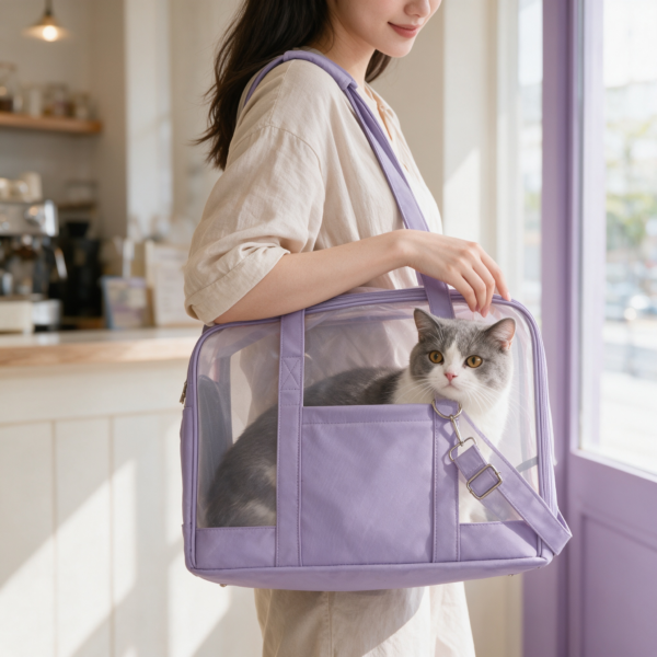 透明色宠物猫斜挎包包 (4)