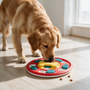 Rotatable Dog Puzzle Feeder Interactive Slow Feeding Treat Maze Toy for IQ Training