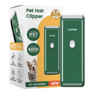 Pet Hair Clipper IPX7 Waterproof 6000RPM USB Rechargeable Grooming Trimmer